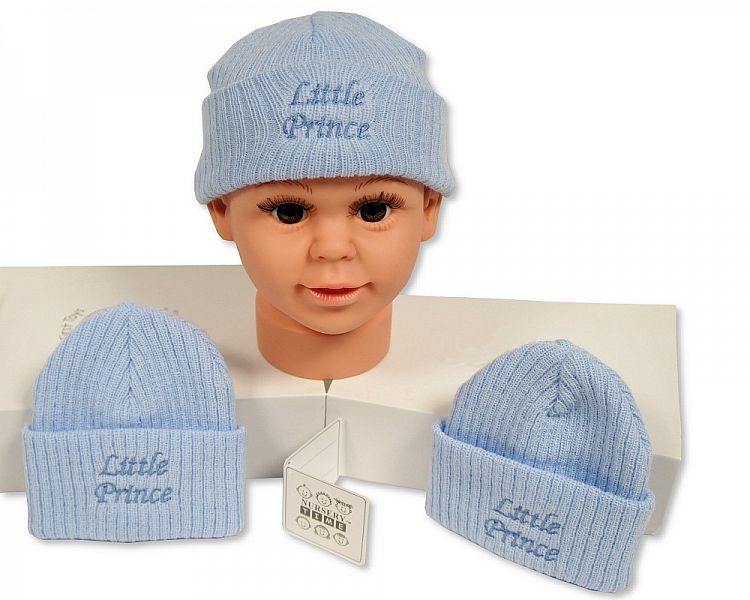 Baby Boys Knitted Hat - Little Prince (0-3 Months) Bw-0503-0442