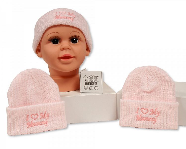 Baby Girls Knitted Hat - I Love Mummy (0-3 Months) Bw-0503-0445