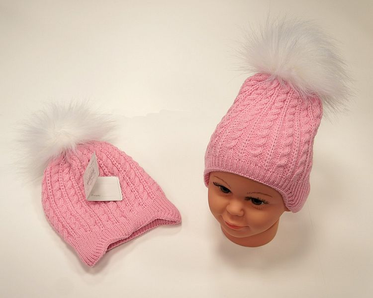 Baby Girls Pom-Pom Hat with Cotton Lining (0-18 Months) Bw-0503-0455p