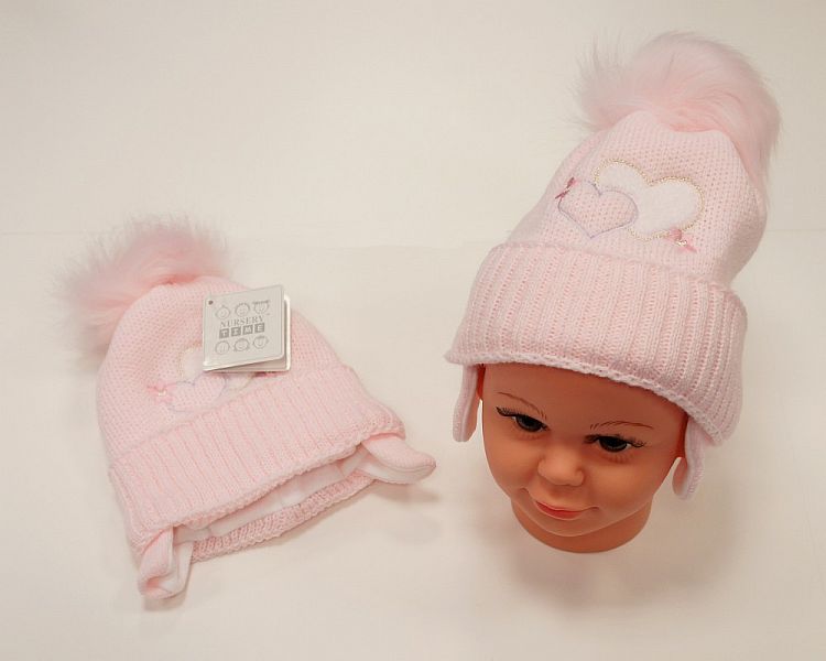 Baby Girls Pom-Pom Hat with Cotton Lining (0-18 Months) Bw-0503-0458p