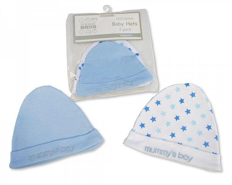 Baby Hats 2-Packs - Mummy's Boy [BW-0503-0516] - Kidswholesale.co.uk