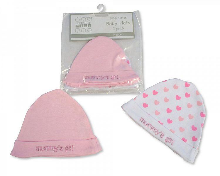 Baby Hats 2-Packs - Mummy's Girl  [BW-0503-0517] - Kidswholesale.co.uk