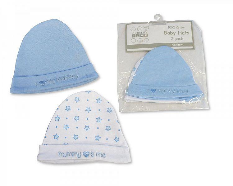 Baby Boys Hats 2-Packs - Mummy Loves Me [BW-0503-0518] - Kidswholesale.co.uk