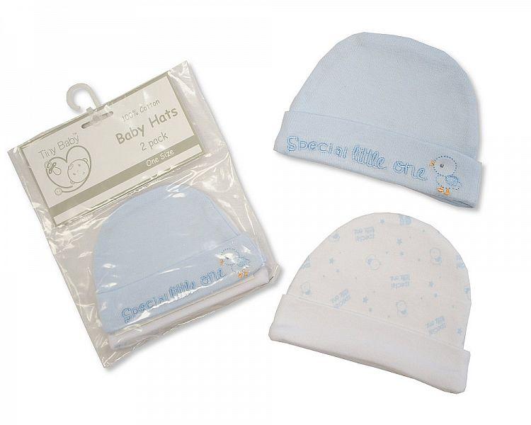 Premature Baby Boys Hats 2-Packs (BW-0503-0527S) - Kidswholesale.co.uk