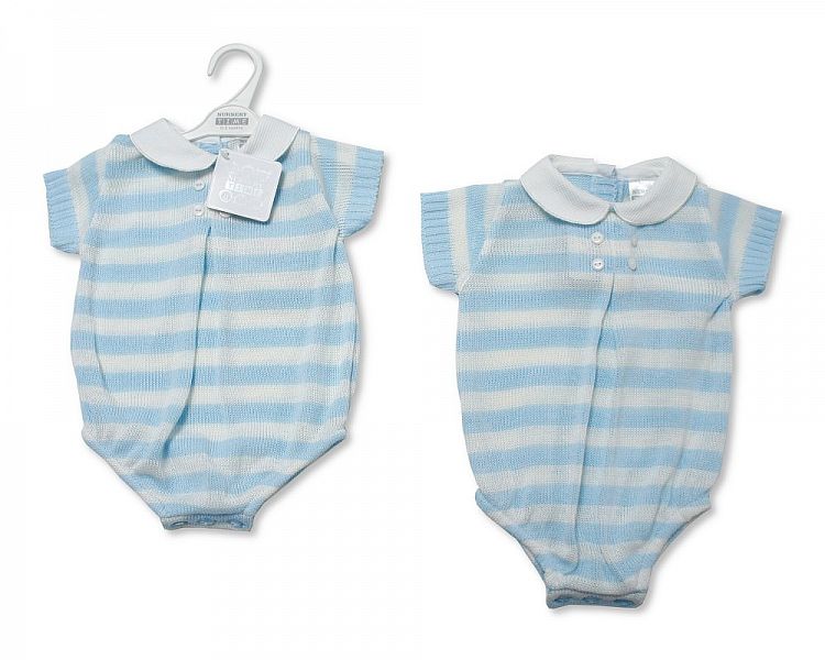 Baby Boys Striped Knitted Romper (NB-9 Months) Bw-10-038