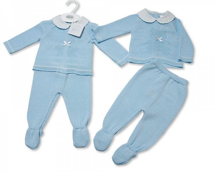 Baby Boys Knitted 2 pcs Pram Set (NB-9 Months) Bw-10-048 - Kidswholesale.co.uk