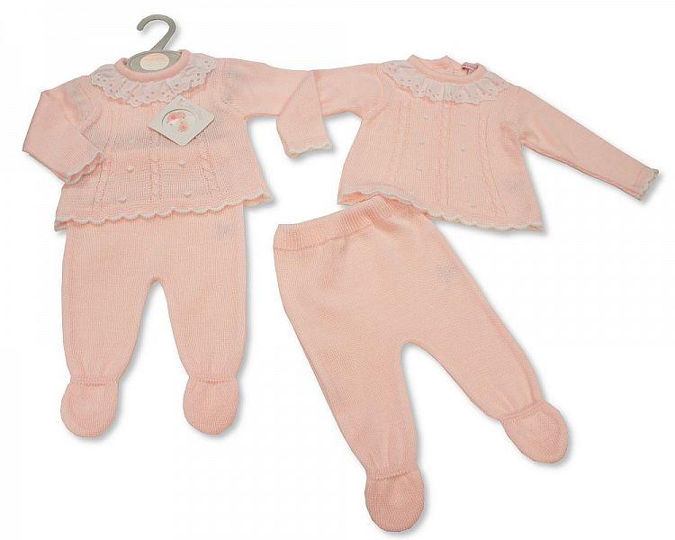Knitted Baby Girls 2 pcs Set - 050 (0-9 Months) Bw-10-050 - Kidswholesale.co.uk
