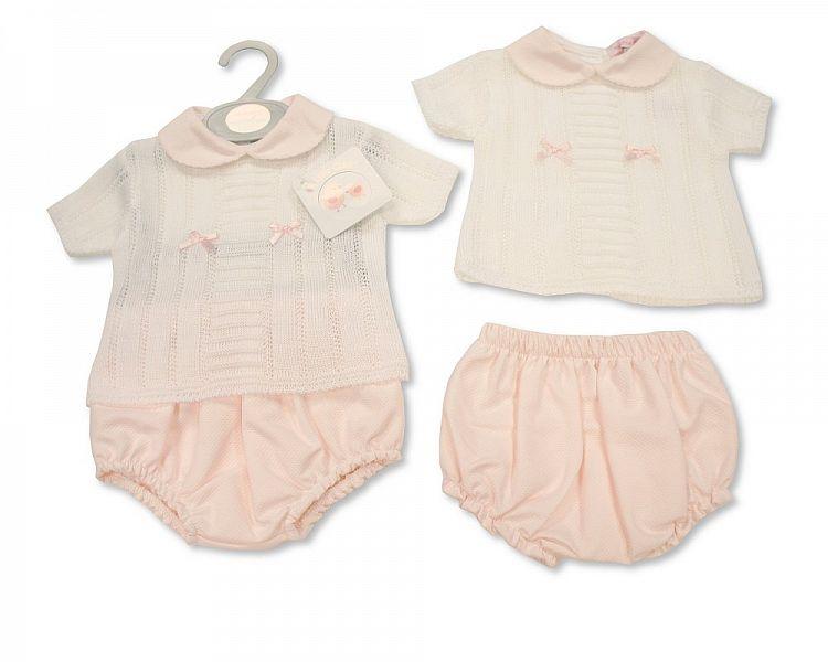 Knitted Baby Girls 2 pcs Set - 055 (0-9 Months) Bw-10-055 - Kidswholesale.co.uk