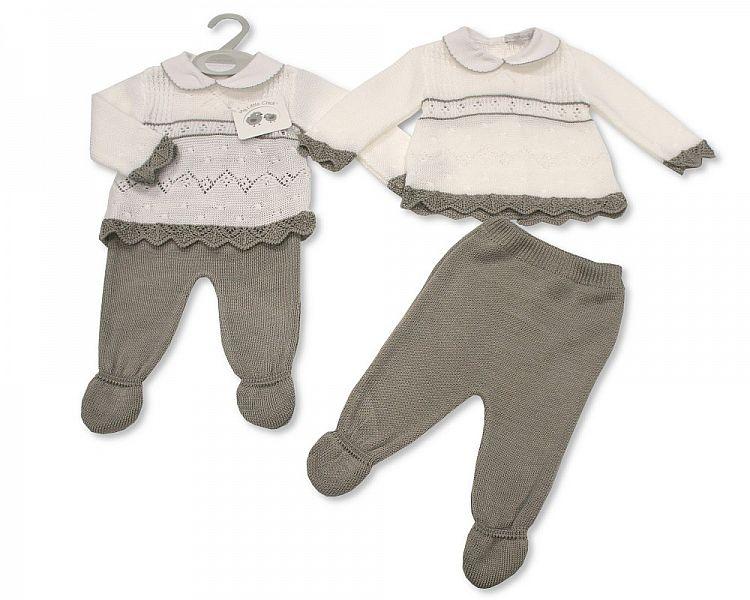 Knitted Baby 2 pcs Pram Set -064 (0-9 Months) Bw-10-064 - Kidswholesale.co.uk