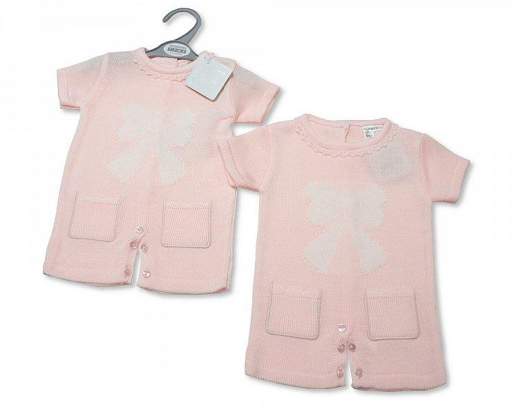 Baby Girls Knitted Romper (NB-9 Months) Bw-10-088 - Kidswholesale.co.uk