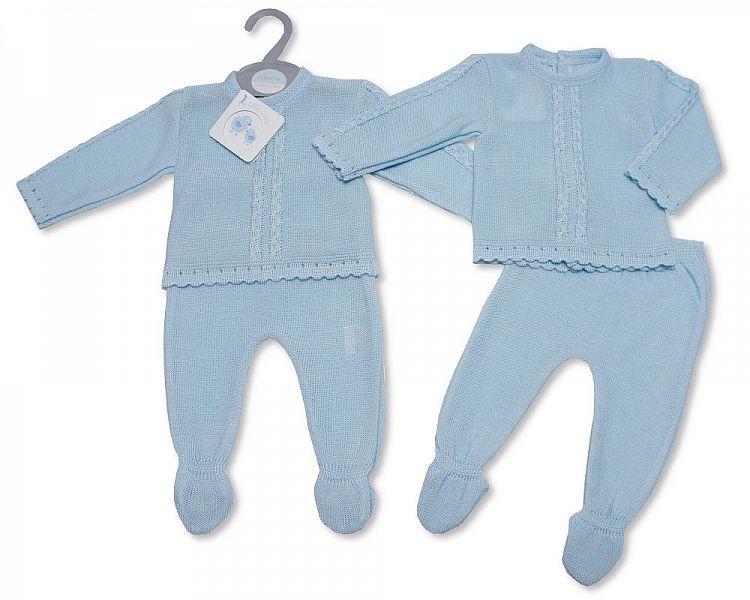 Baby Boys Knitted 2 pcs Pram Set (NB-9 Months) Bw-10-091 - Kidswholesale.co.uk