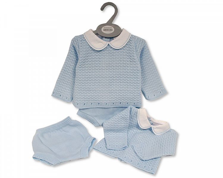 Baby Boys Knitted 2 pcs Romper Set (NB-9 Months) (PK6) Bw-10-1168