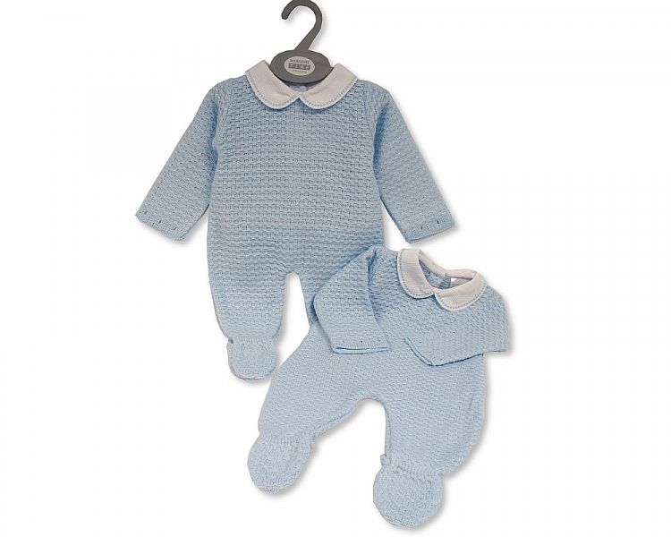 Baby Boys Knitted Long Romper (NB-9 Months) (PK6) Bw-10-1169
