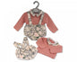Baby Girls Knitted/ Woven Dungaree Set with Bow (NB-9 Months) (PK6) Bw-10-1179