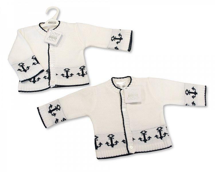 Knitted Baby Boys Cardigan - Anchor - 6/24M - (BW-10-544A) - Kidswholesale.co.uk