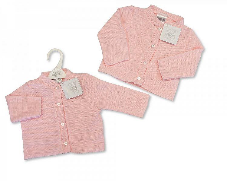 Knitted Baby Girls Cardigan - Pink - 6/24M - (BW-10-549A) - Kidswholesale.co.uk