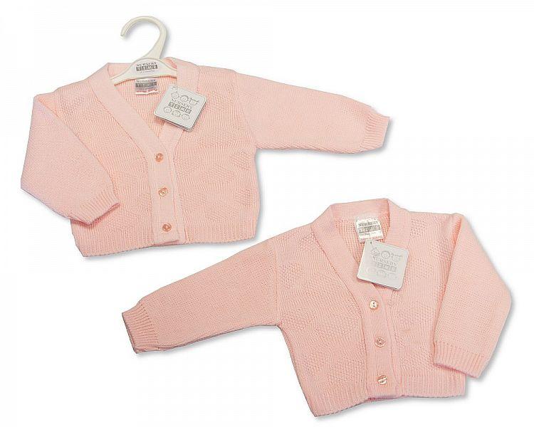 Knitted Baby Girls Cardigan - Pink - 6/24M - (BW-10-563A) - Kidswholesale.co.uk