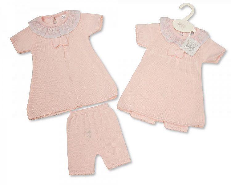 Knitted Baby Girls 2 pcs Dress Set - 729 - Kidswholesale.co.uk