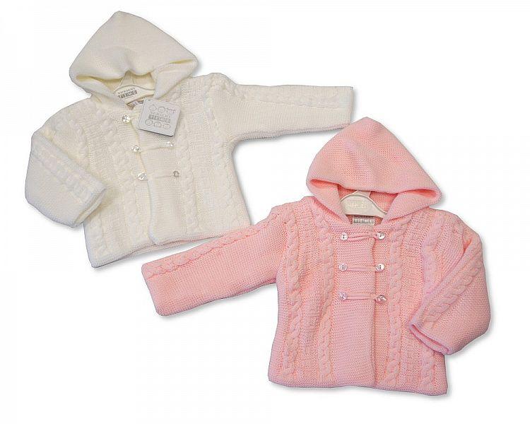 Knitted Baby Girls Pram Coat W&P (BW-1016-130) - Kidswholesale.co.uk