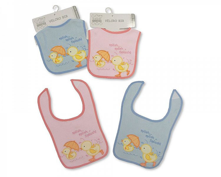 Baby Velcro Bibs with Terry Back - Duck