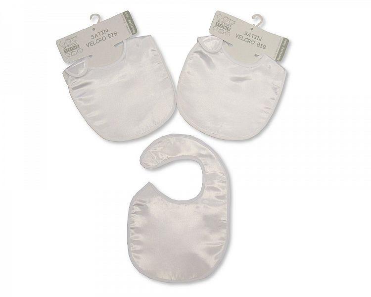 Small Baby Satin Bibs - Plain White   (Bw 104-710) - Kidswholesale.co.uk