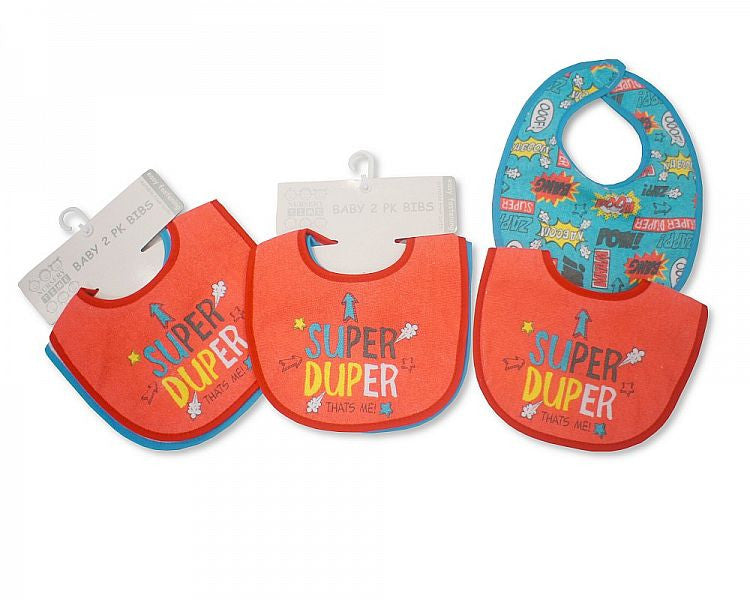 Baby Bibs Boys with PEVA Back - 2 Pack