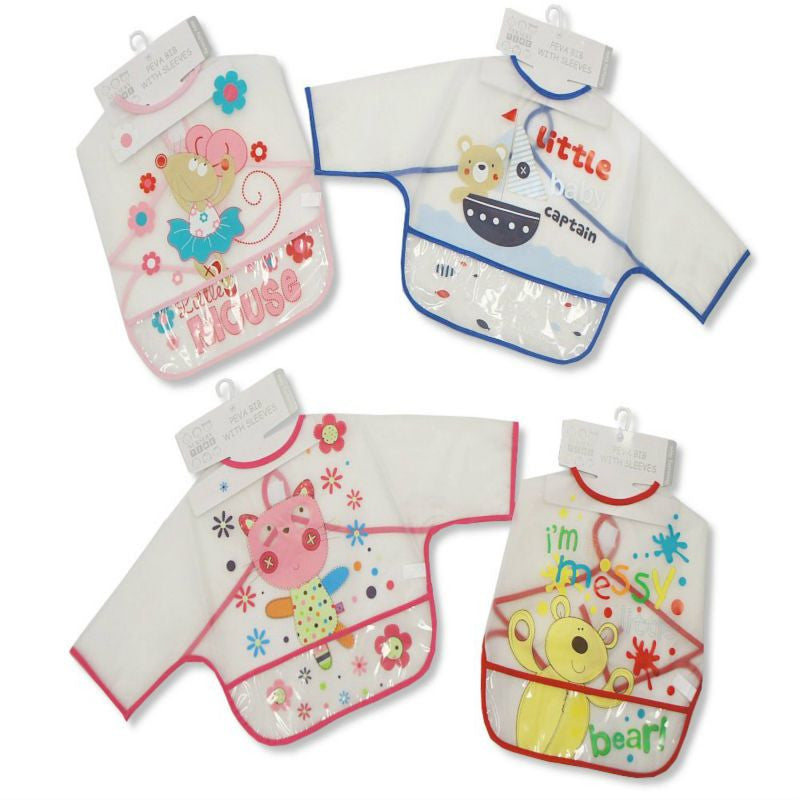 Baby Sleeved Clear PEVA Bibs