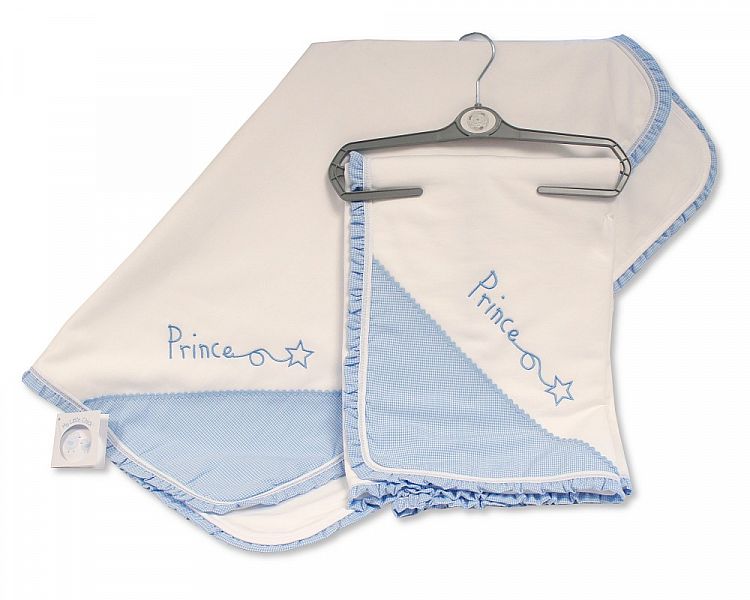 Baby Check Lace Wrap - Prince (75x75cm) BW-112-1068s