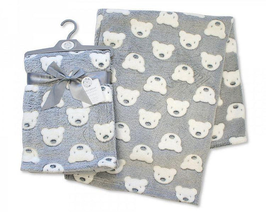 Printed Baby Wrap - Teddy - Grey - (BW-112-988G) - Kidswholesale.co.uk