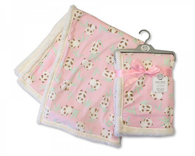 Printed Baby Wrap - Panda - Pink [BW-112-990P] - Kidswholesale.co.uk