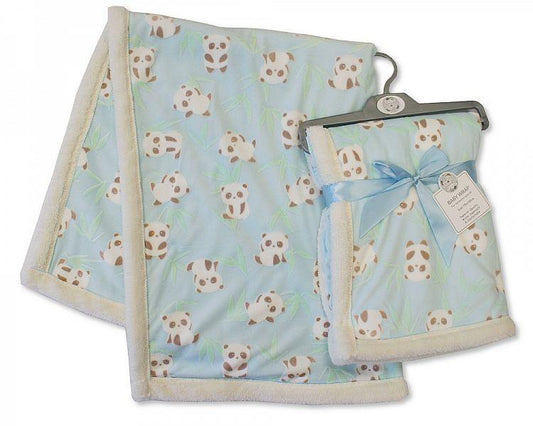 Printed Baby Wrap - Panda - Sky [BW-112-990S] - Kidswholesale.co.uk
