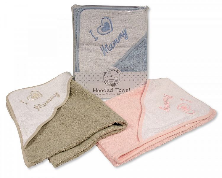 Baby Hooded Towel - I Love Mummy (PK1) (75x75cm) BW-120-011