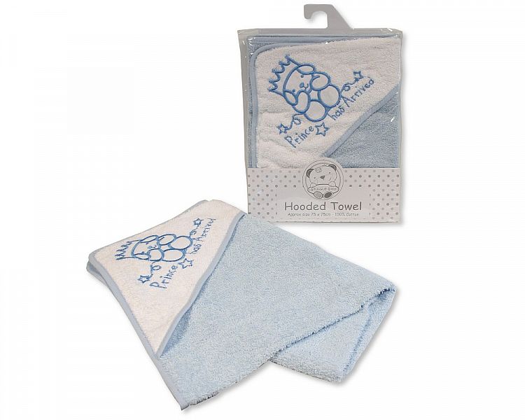 Baby Boys Hooded Towel - Prince Has Arrived (PK1) (75x75cm) BW-120-014