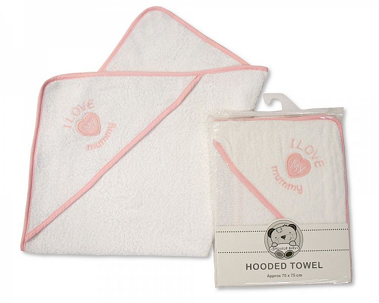 Baby Hooded Towel - I Love Mummy - Girls