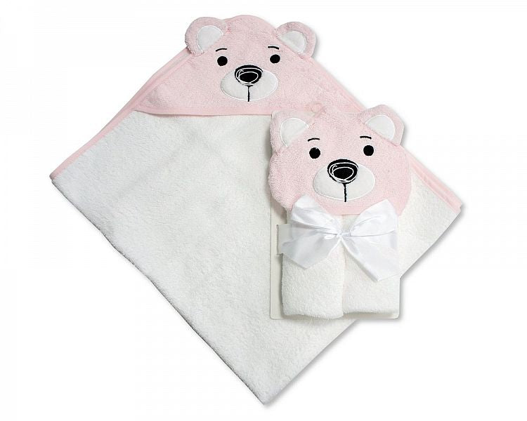 Baby Hooded Towel - Bear - Girls-118p