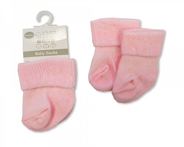 Baby Roll Over Socks - Pink - (BW-61-2161P) - Kidswholesale.co.uk