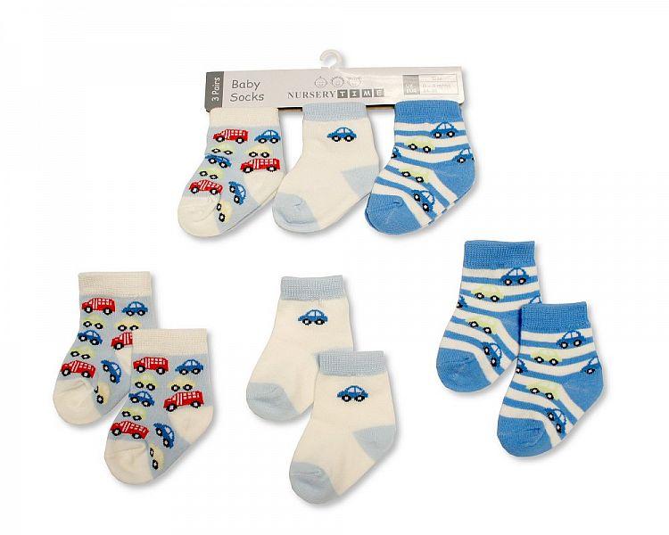 Baby Boys Socks - Cars - 0-6M (BW-61-2197) - Kidswholesale.co.uk