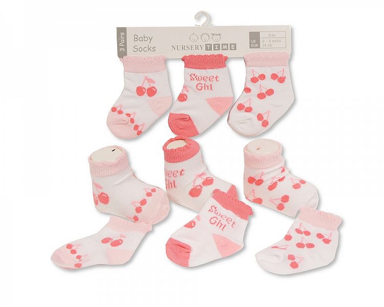 Baby Girls Socks 3-Pack - Sweet Girl (0-6 Months) (pk6) BW-61-2216