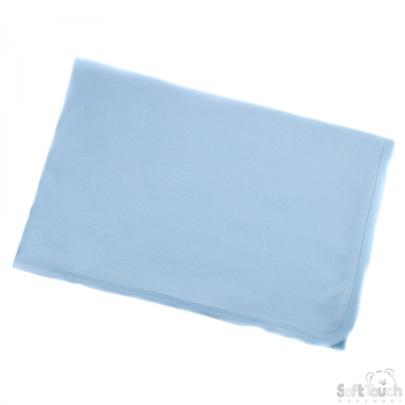 Infants Plain Cotton Blue Receiving Wrap (BW613-B) - Kidswholesale.co.uk