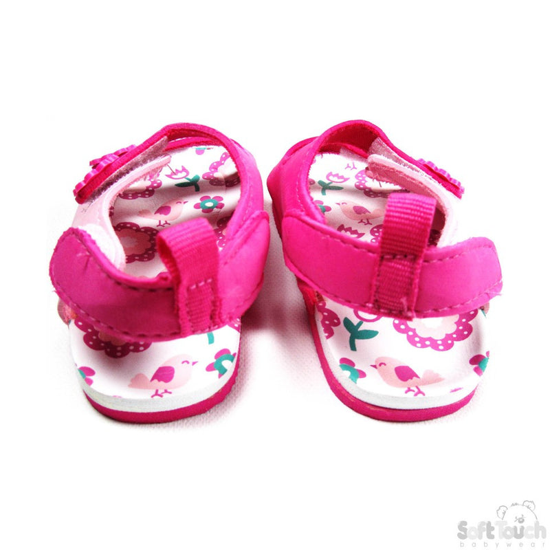 Pink Velcro Fastened Sandals-E72