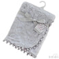 Grey High Pile Wrap W/Pom Pom Trim: FBP170-G - Kidswholesale.co.uk