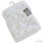 White Deluxe High Pile Wrap W/Pom Pom Trim: FBP172-W - Kidswholesale.co.uk