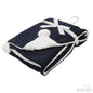 NAVY CABLE KNIT WRAP W/POM POM : FBP188-N - Kidswholesale.co.uk