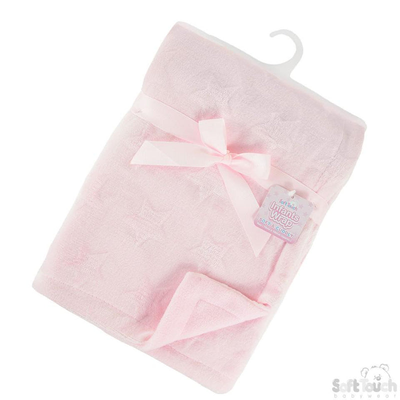 Baby Pink Embossed Wrap - Stars- FBP210p - Kidswholesale.co.uk