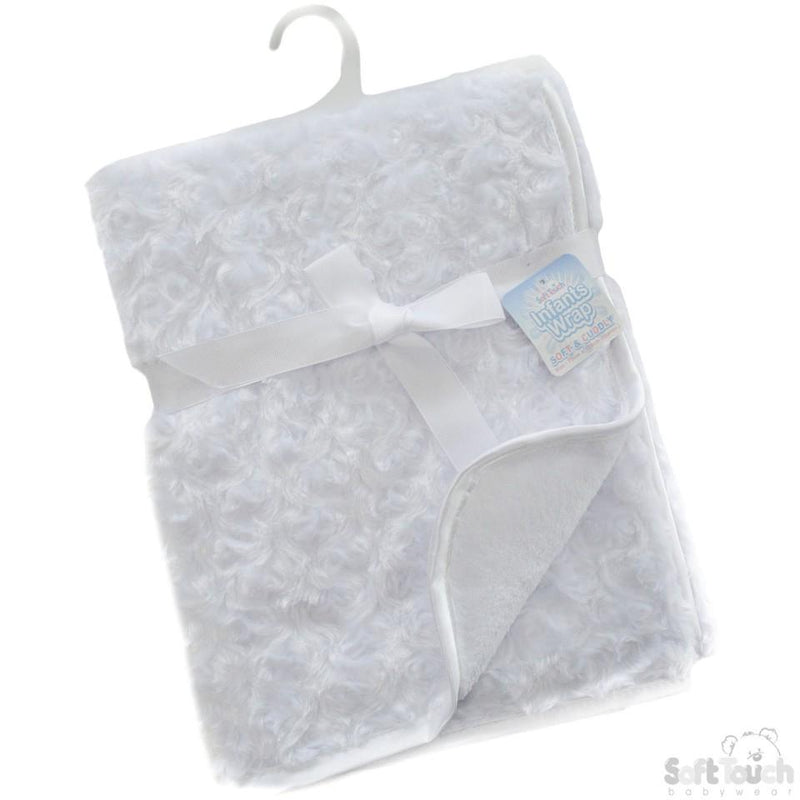 White Rose PV Baby Fleece Wrap: FBP66-W - Kidswholesale.co.uk