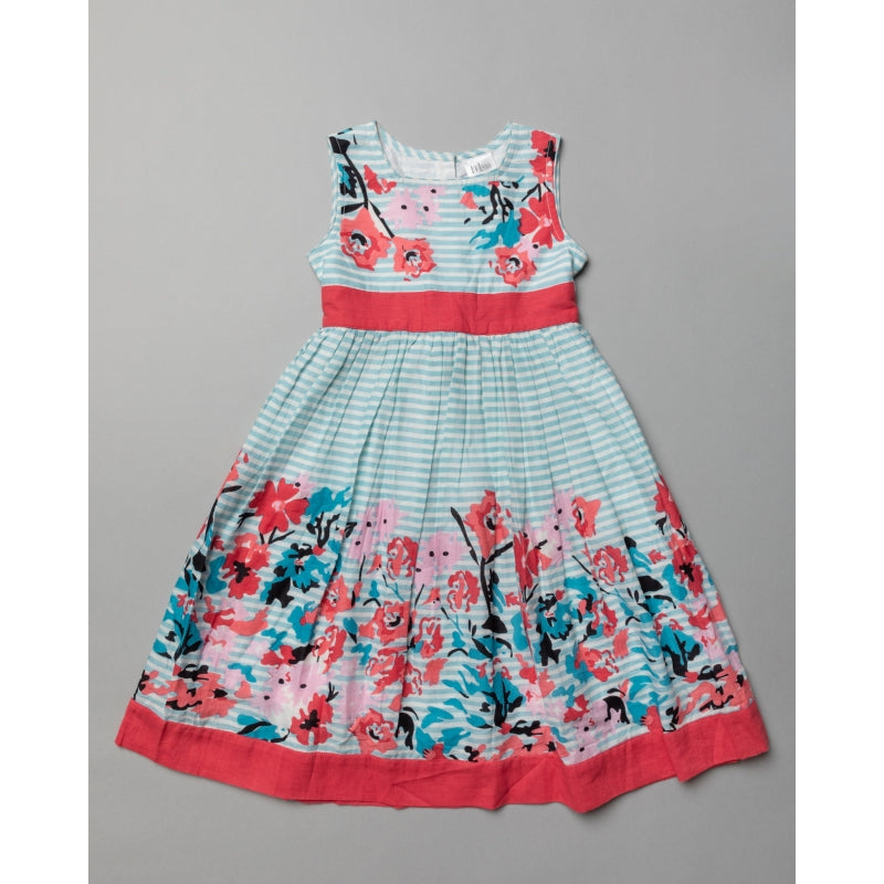 Floral Pique Stripe Summer Dress (3-11 Years) T20355LIGHTMINT