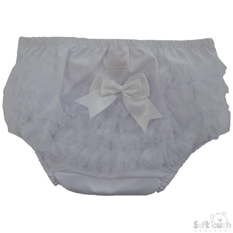 Cotton Frilly Pants- White - FP12-W - Kidswholesale.co.uk