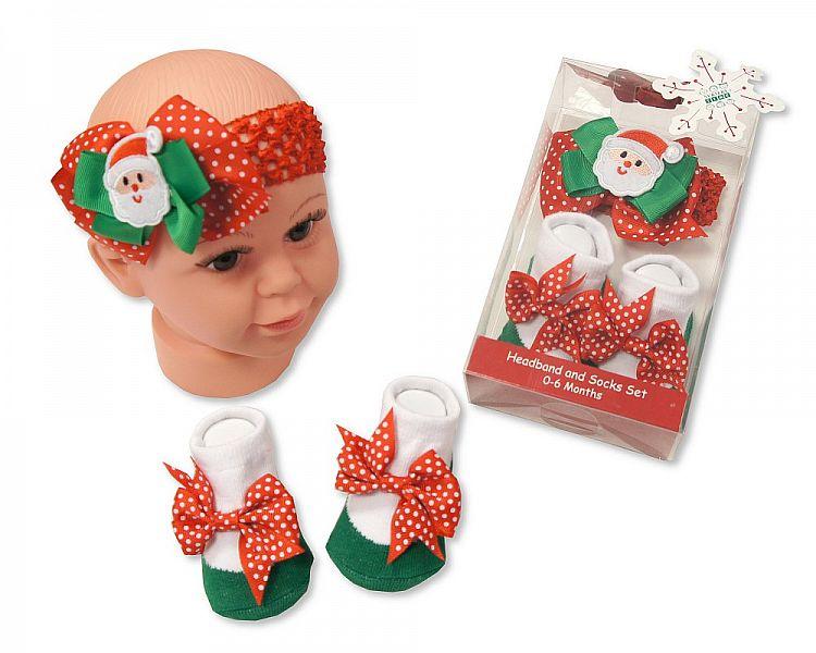 Baby Headband and Socks Set - Santa - Kidswholesale.co.uk