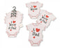 Baby 3 pcs Bodysuit Gift Set - I Love Mum/Dad (0-6 Months) Gp-25-0982 - Kidswholesale.co.uk