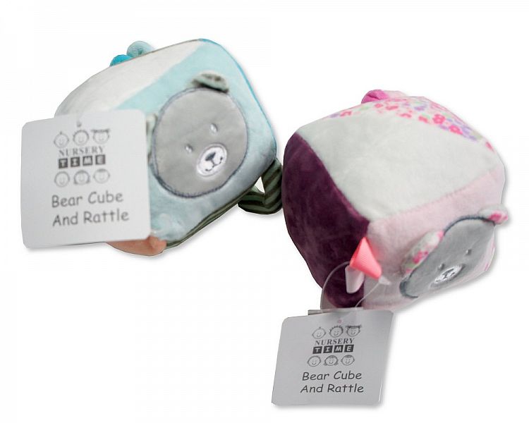 Baby Bear Cube with Mirror, Rattle and Crinkle Paper (PK6) Gp-25-0992